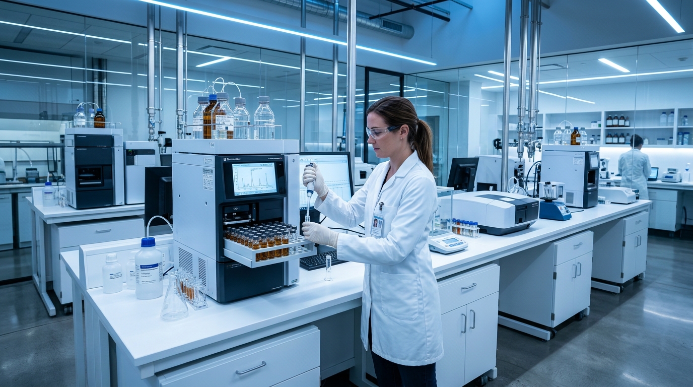 Perivinc Analytical Quality Control Chemistry Laboratory with Shimadzu HPLC